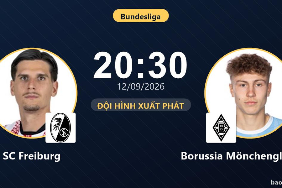 Trực tiếp SC Freiburg vs Borussia Mönchengladbach: Đội hình xuất phát