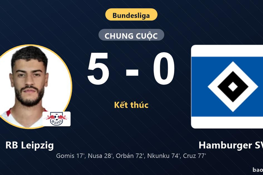 RB Leipzig 5-0 Hamburger SV: RB Leipzig giành chiến thắng
