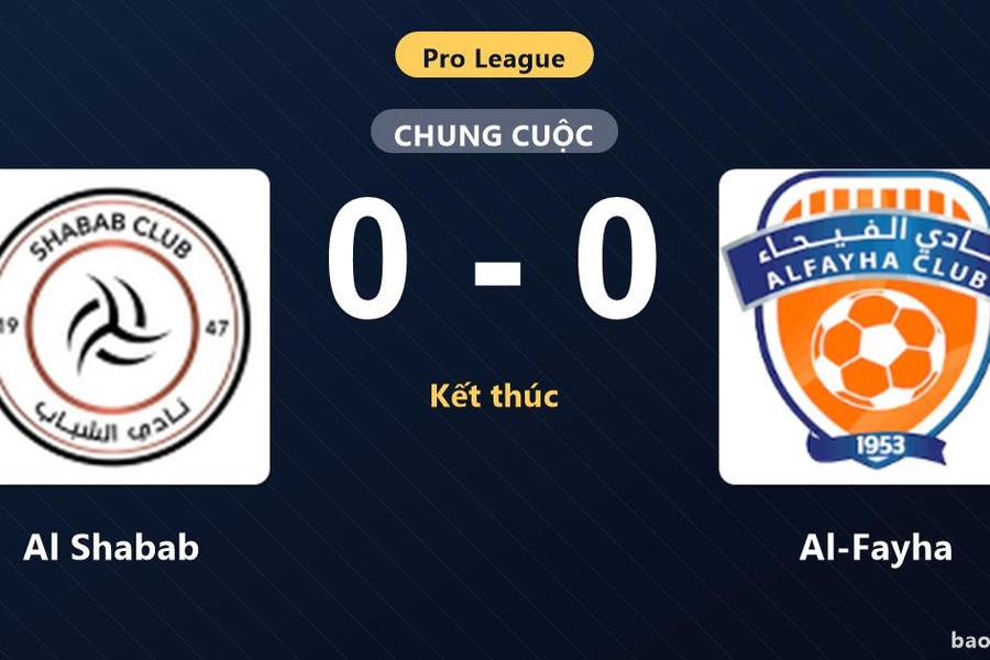 Al Shabab 0-0 Al-Fayha: Hai đội chia điểm