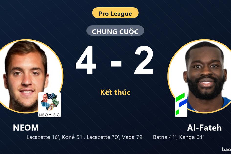 NEOM 4-2 Al-Fateh: NEOM giành chiến thắng