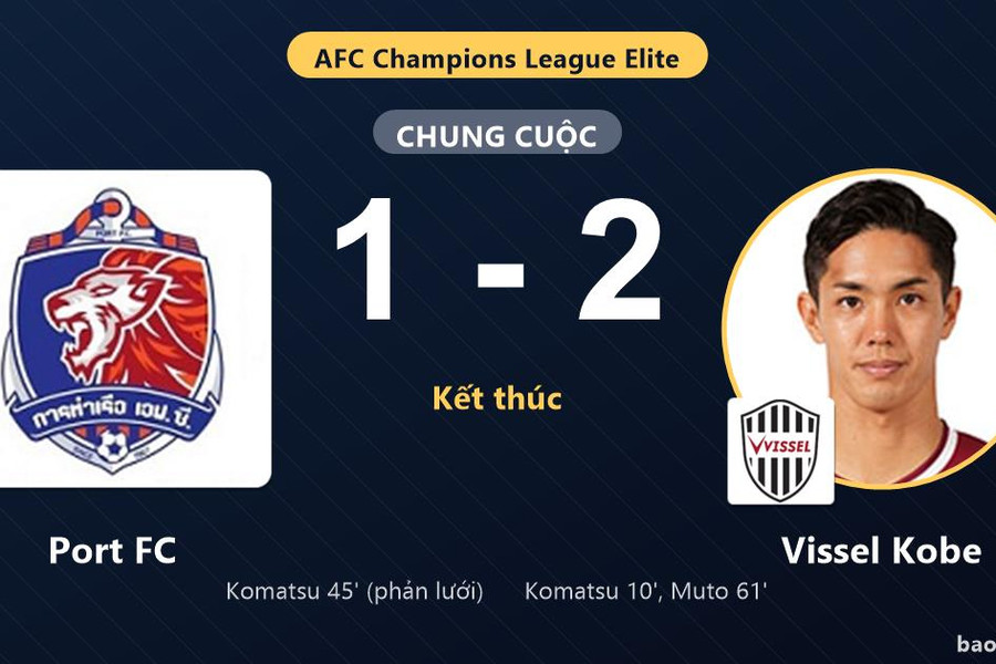 Port FC 1-2 Vissel Kobe: Vissel Kobe giành chiến thắng