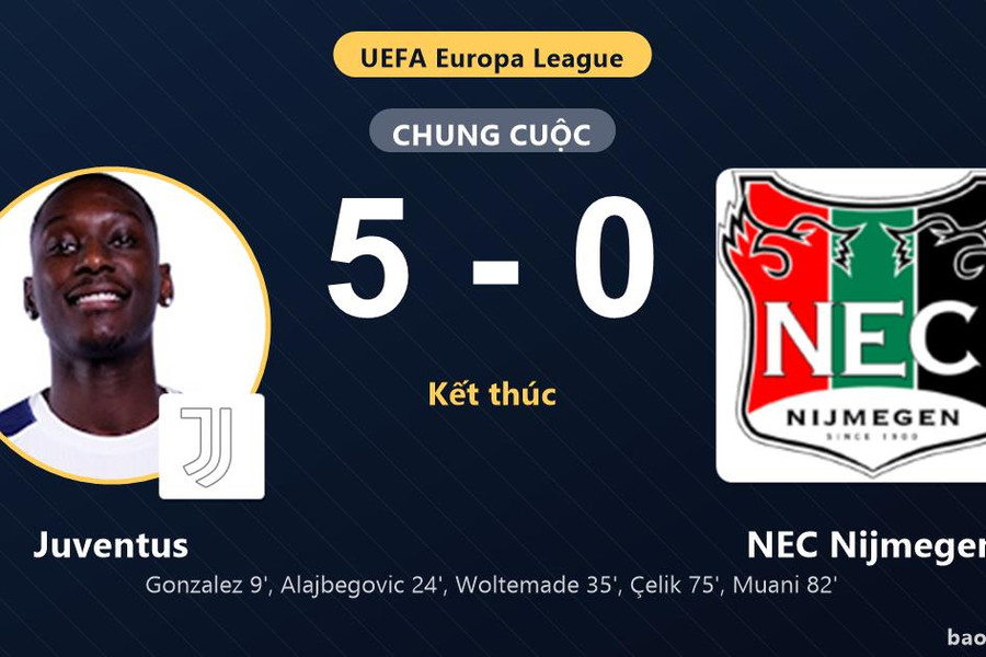 Juventus 5-0 NEC Nijmegen: Juventus giành chiến thắng