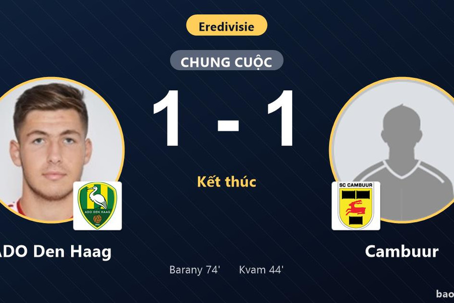 ADO Den Haag 1-1 Cambuur: Hai đội chia điểm