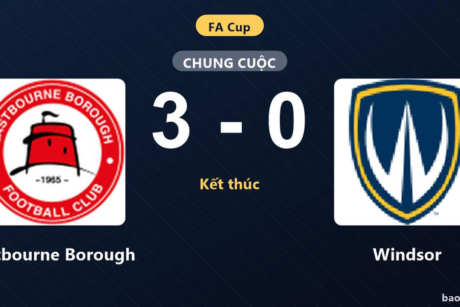 Eastbourne Borough 3-0 Windsor: Eastbourne Borough giành chiến thắng