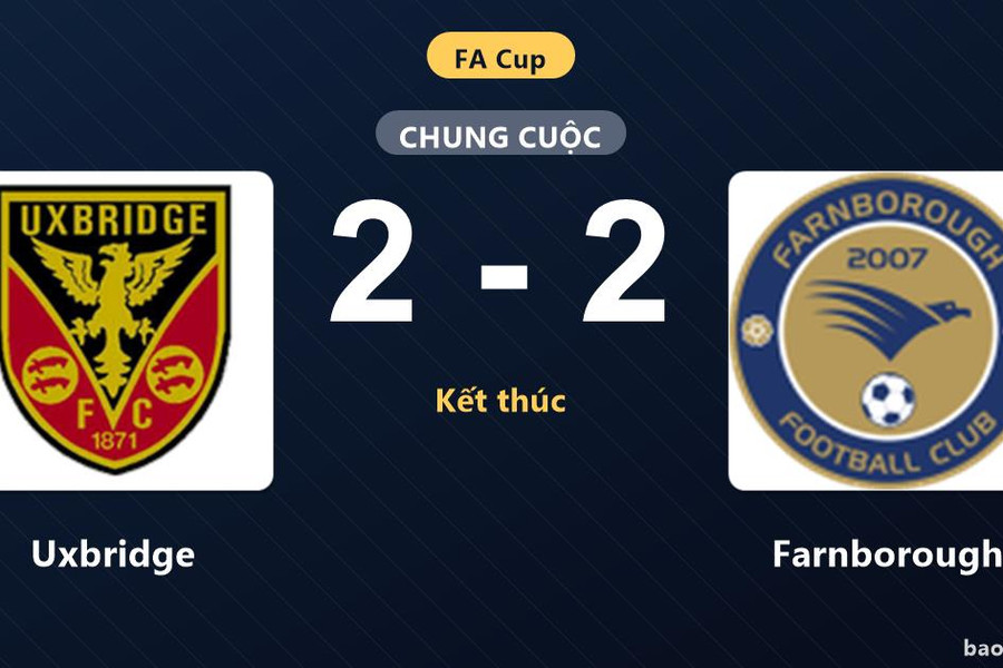 Uxbridge 2-2 Farnborough: Hai đội chia điểm