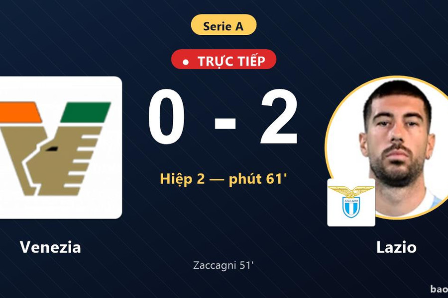Trực tiếp Venezia vs Lazio: Lazio nhân đôi cách biệt
