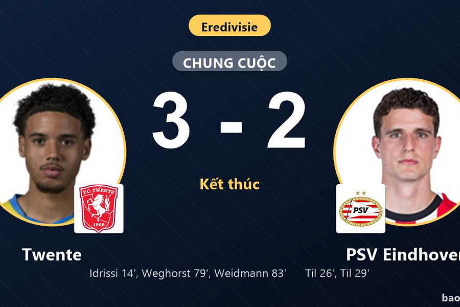 Twente 3-2 PSV Eindhoven: Twente giành chiến thắng
