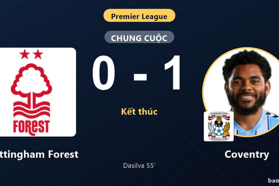 Nottingham Forest 0-1 Coventry: Coventry giành chiến thắng