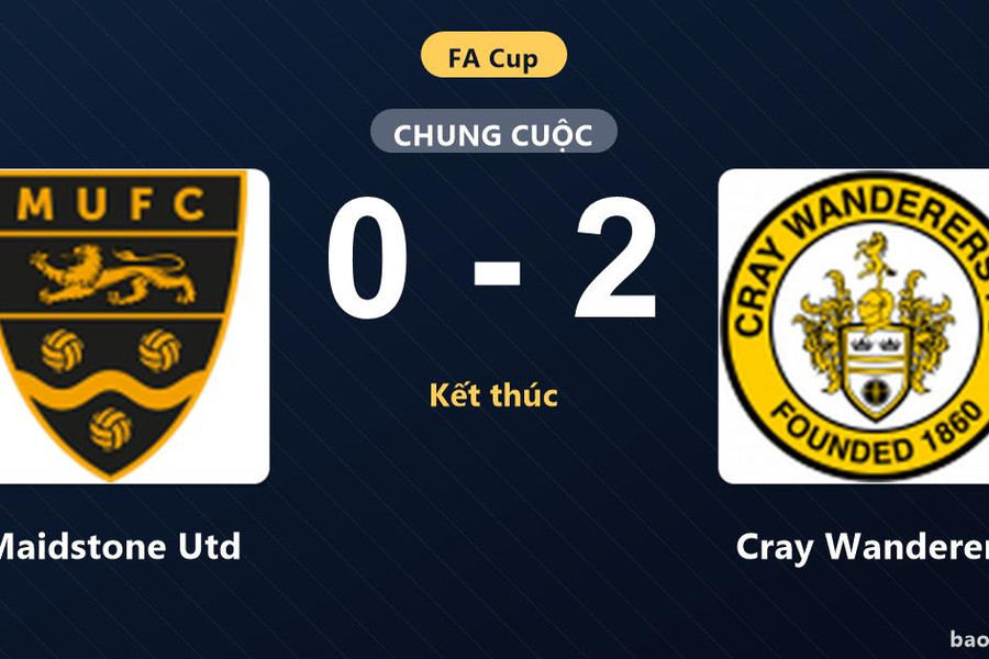 Maidstone Utd 0-2 Cray Wanderers: Cray Wanderers giành chiến thắng