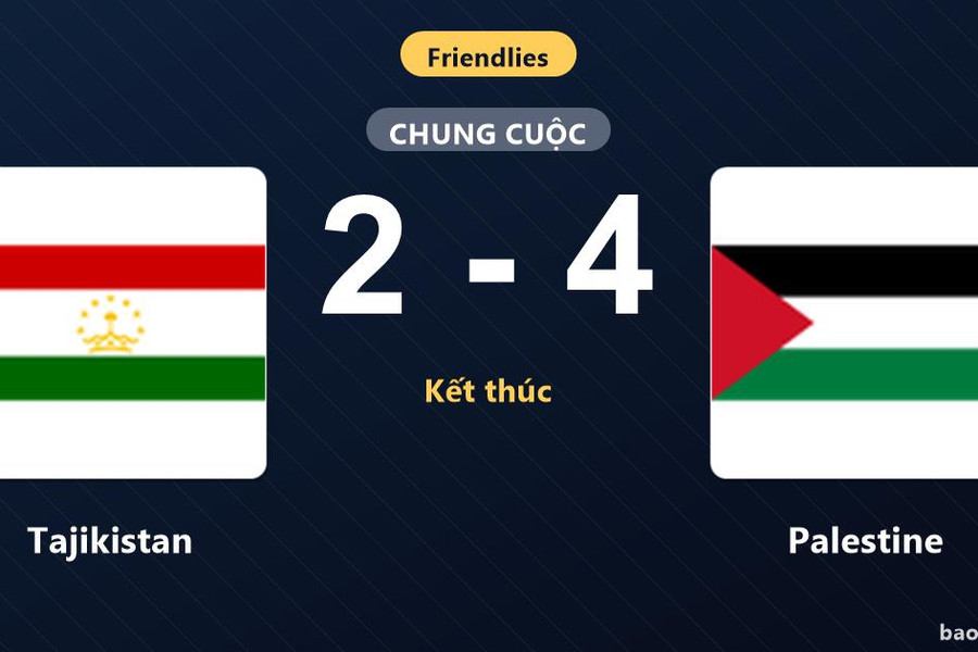 Tajikistan 2-4 Palestine: Palestine giành chiến thắng