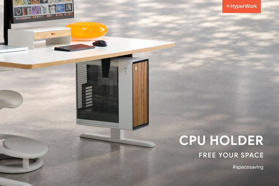 Giá treo CPU HyperWork CPH01: Giải pháp lắp đặt linh hoạt, hỗ trợ xoay 360 độ chịu tải 10 kg