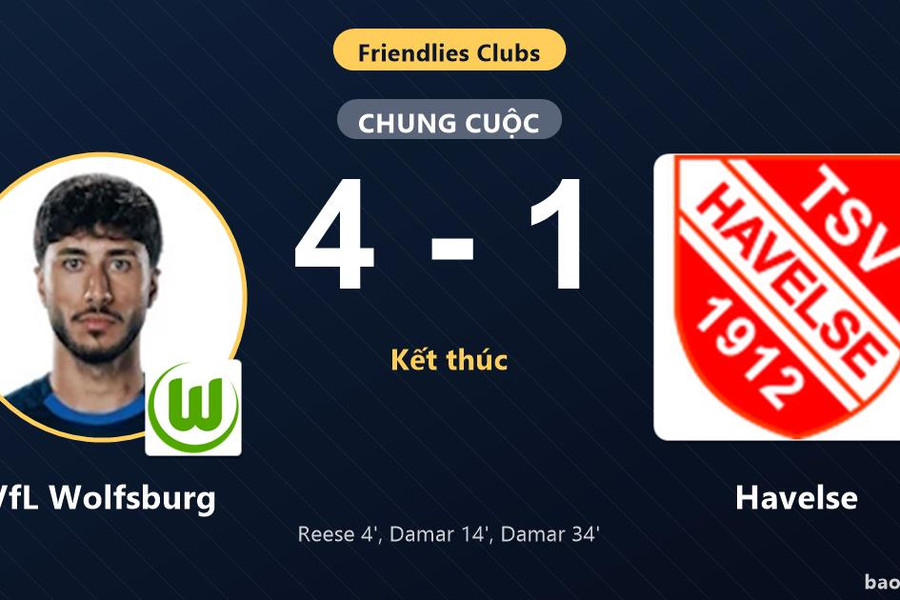 VfL Wolfsburg 4-1 Havelse: VfL Wolfsburg giành chiến thắng