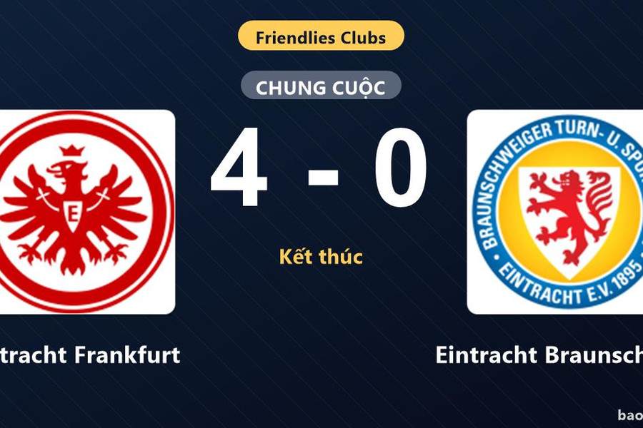 Eintracht Frankfurt 4-0 Eintracht Braunschweig: Eintracht Frankfurt giành chiến thắng