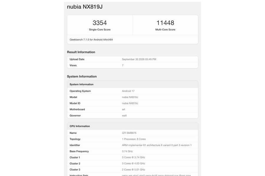 Hiệu năng RedMagic 12 Pro+ lộ diện ấn tượng trên Geekbench cùng chip Snapdragon và RAM 16GB