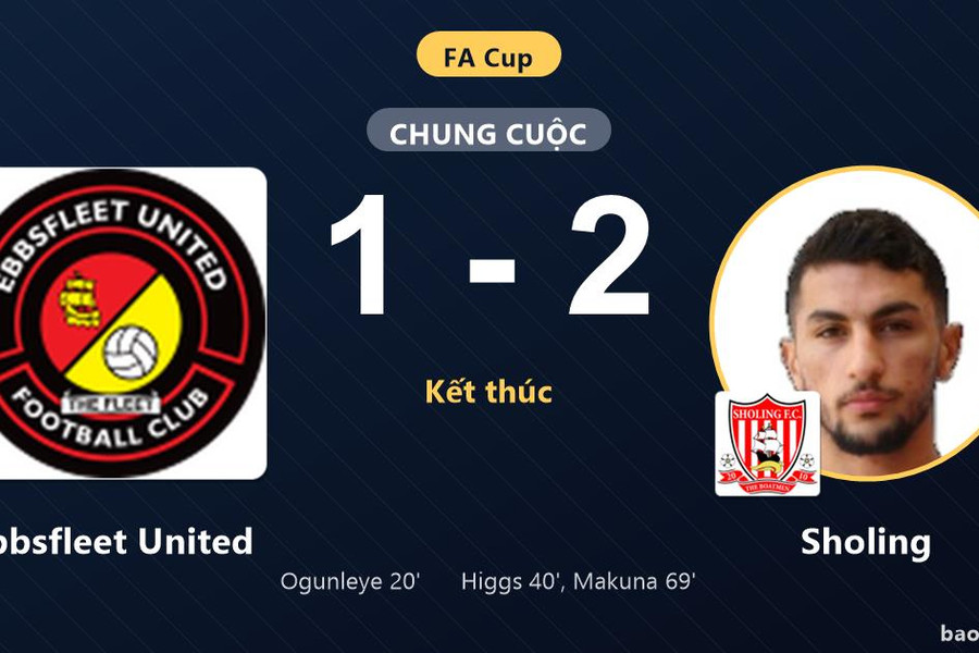 Ebbsfleet United 1-2 Sholing: Sholing giành chiến thắng