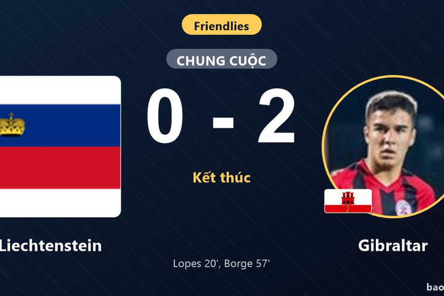 Liechtenstein 0-2 Gibraltar: Gibraltar giành chiến thắng