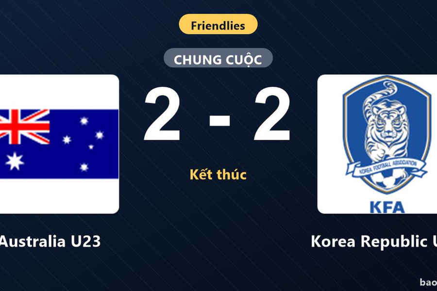 Australia U23 2-2 Korea Republic U23: Hai đội chia điểm