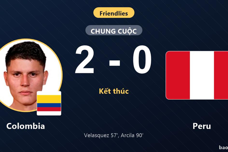 Colombia 2-0 Peru: Colombia giành chiến thắng