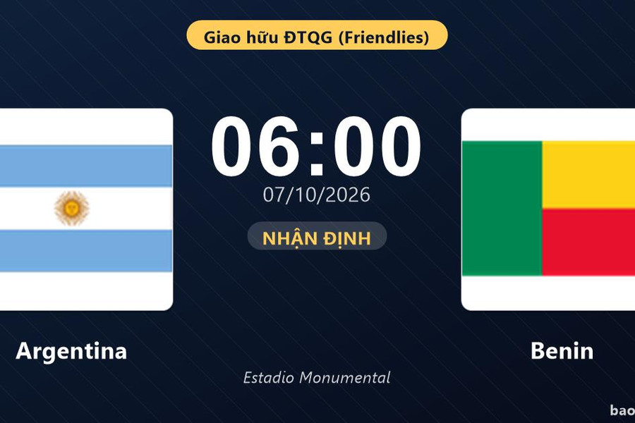 Nhận định Argentina vs Benin: Điểm tựa sân nhà