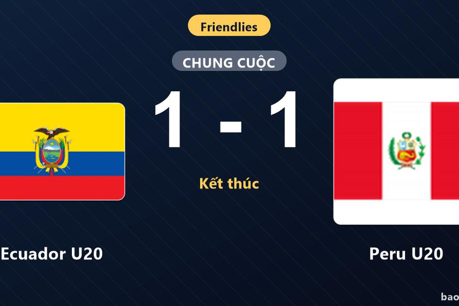Ecuador U20 1-1 Peru U20: Hai đội chia điểm