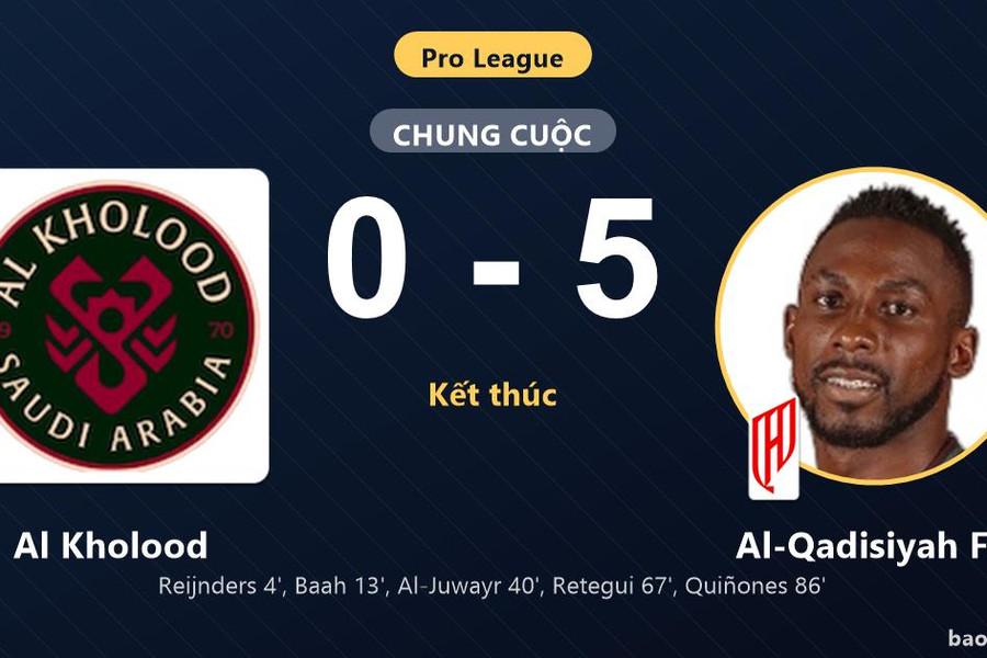 Al Kholood 0-5 Al-Qadisiyah FC: Al-Qadisiyah FC giành chiến thắng