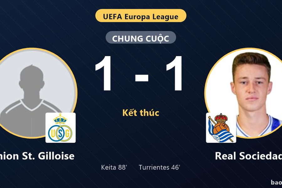 Union St. Gilloise 1-1 Real Sociedad: Hai đội chia điểm