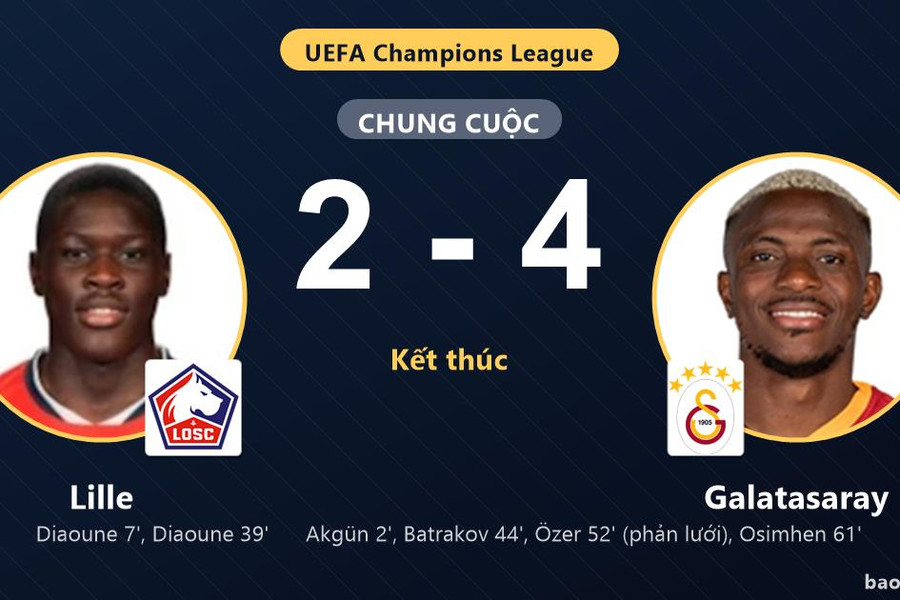 Lille 2-4 Galatasaray: Galatasaray giành chiến thắng