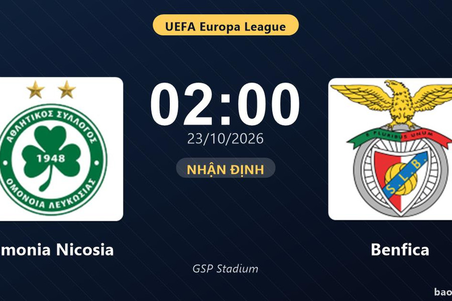 Nhận định Omonia Nicosia vs Benfica: Cơ hội bám đuổi ngôi đầu