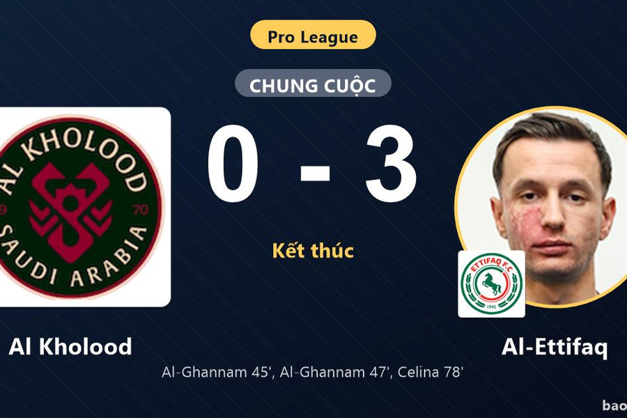 Al Kholood 0-3 Al-Ettifaq: Al-Ettifaq giành chiến thắng