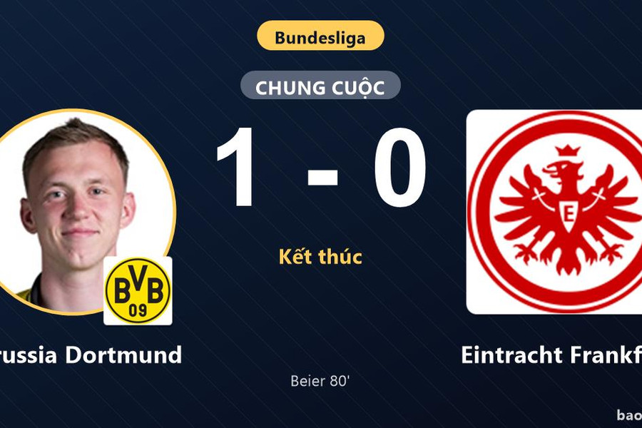 Borussia Dortmund 1-0 Eintracht Frankfurt: Borussia Dortmund giành chiến thắng