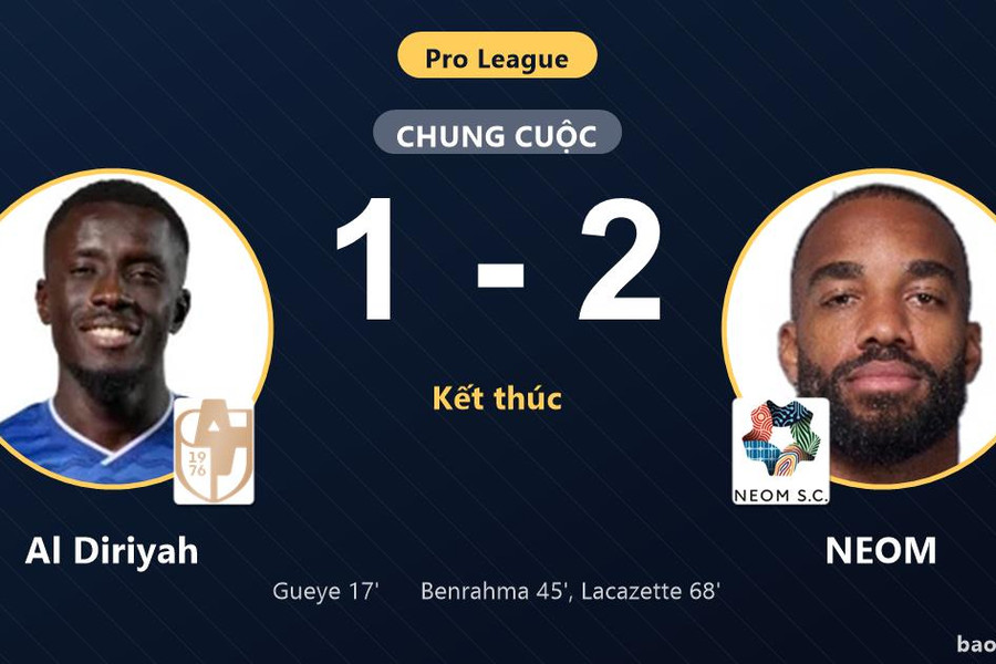 Al Diriyah 1-2 NEOM: NEOM giành chiến thắng